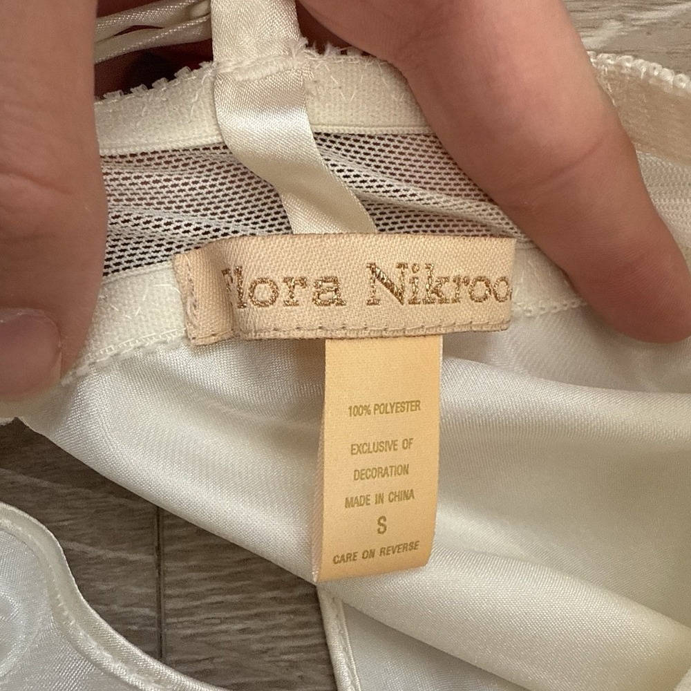 VTG Flora Nikrooz Size S Coquette Babydoll Nightgown Dress Ruffle Lace Sheer - Picture 3 of 13